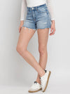 Vervet High Rise A-Line Raw Hem Denim Shorts