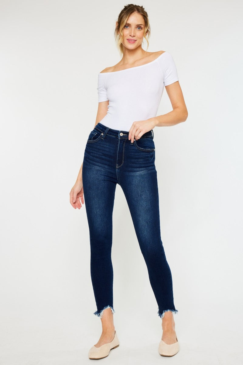 KancanHigh Rise Frayed Ankle Skinny Jeans (Online Exclusive)