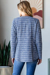 Royal Houndstooth Tweed Open Front Blazer (Online Exclusive)