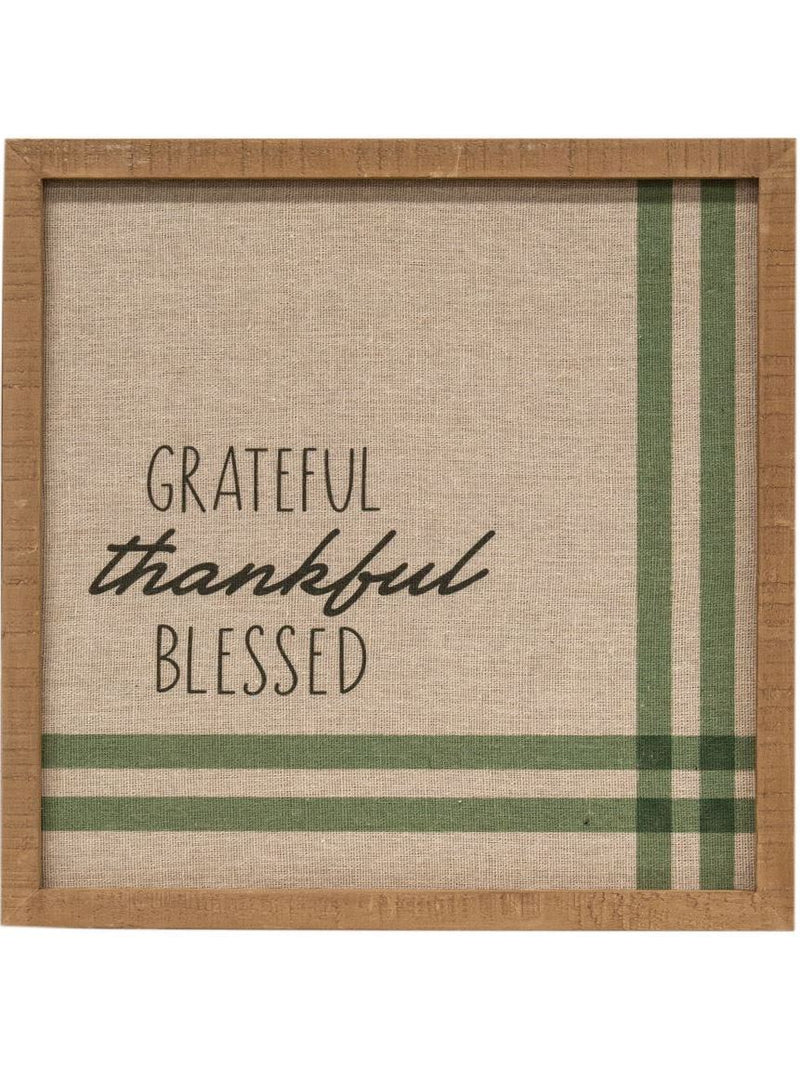 Grateful Thankful Blessed Seed Sack Sign
