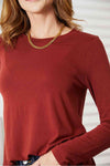 Long Sleeve Round Neck with Round Hem Top (Online Exclusive)
