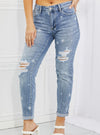 Judy Blue Sarah Star Pattern MR Boyfriend Jeans (Online Exclusive)