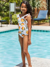 Girls Marina West Swim Float On Ruffled One-Piece in Citrus Orange (Online Exclusive)