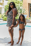 Girls Marina West Swim Clear Waters Two-Piece Swim Set in Black Roses (Online Exclusive)