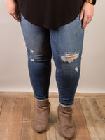 Curvy Judy Blue Distressed Pull-On Skinny Jeggings