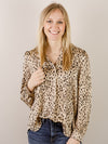 Taupe Leopard Print Blouse