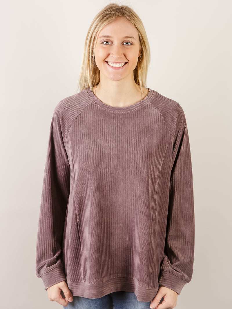 Dusty Lilac Corded Long Sleeve