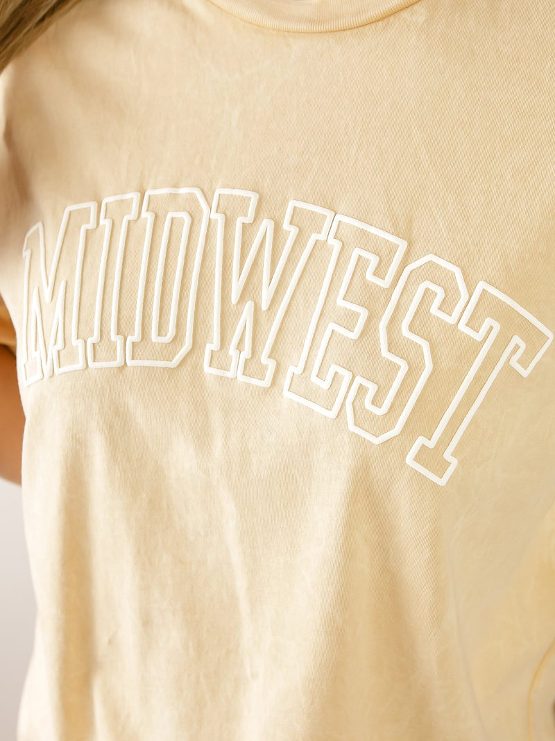 Golden Midwest Puff Print Mineral Washed Tee