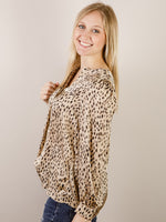 Taupe Leopard Print Blouse