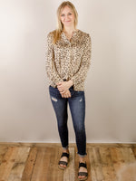 Taupe Leopard Print Blouse