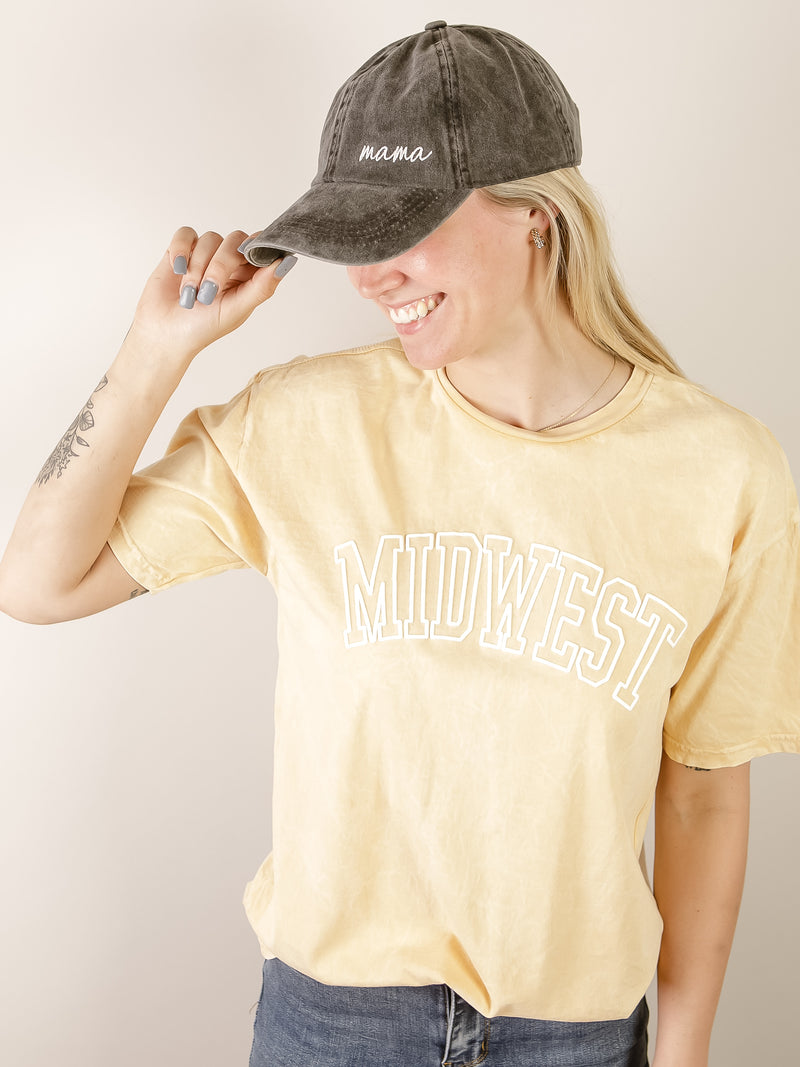 Golden Midwest Puff Print Mineral Washed Tee