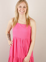 Hot Pink Tiered Maxi Dress