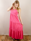 Hot Pink Tiered Maxi Dress