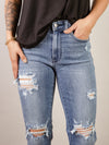 Judy Blue Destroyed Mid-Rise Straight Jean
