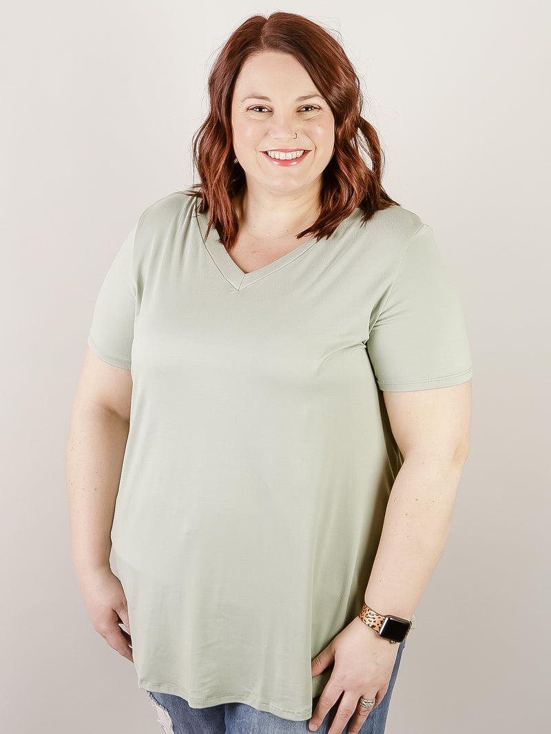 Butter Soft Basic V-Neck Short Sleeve (Multiple Colors)