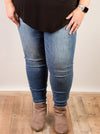 Curvy Judy Blue Medium Wash High Rise Control Top Skinny Jean