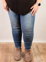 Curvy Judy Blue Medium Wash High Rise Control Top Skinny Jean
