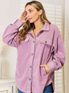 Lavender Cozy Girl Button Down Shacket (Online Exclusive)