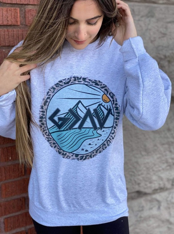 Curvy God Is Greater Leopard Sweatshirt (Online Exclusive)