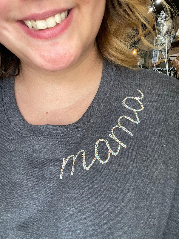 Mama Embroidery Graphic Sweatshirt (Online Exclusive)