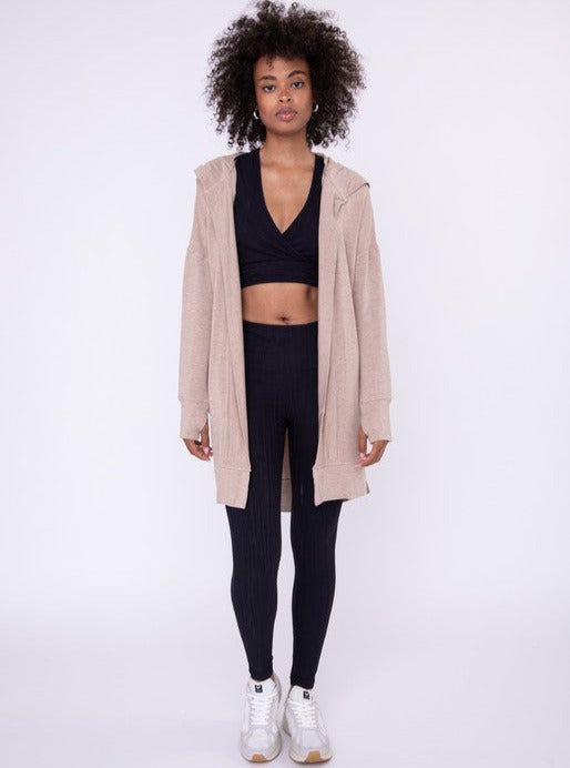Longline Hooded Cardigan with Pockets (Online Exclusive)