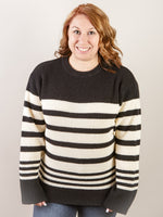 Black and White Wide Stripe Sweater