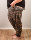 Charcoal and Mocha Soft Leopard Knit Joggers
