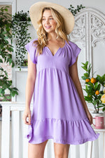 Texture Ruffle Hem Short Sleeve Dress (Online Exclusive)
