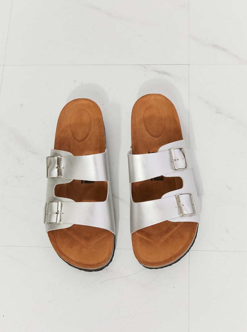 Silver Double-Banded Slide Sandal (Online Exclusive)
