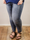 Curvy Judy Blue High-Rise Relaxed Cropped Raw Hem Denim with Back Distressed Pocket