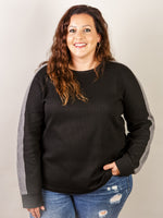 Black Heavy Thermal with Grey Stripe