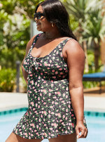 Adult Marina West Swim Clear Waters Swim Dress in Black Roses (Online Exclusive)