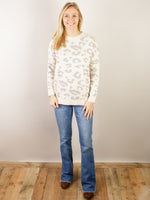 Ivory Leopard Crewneck Sweater