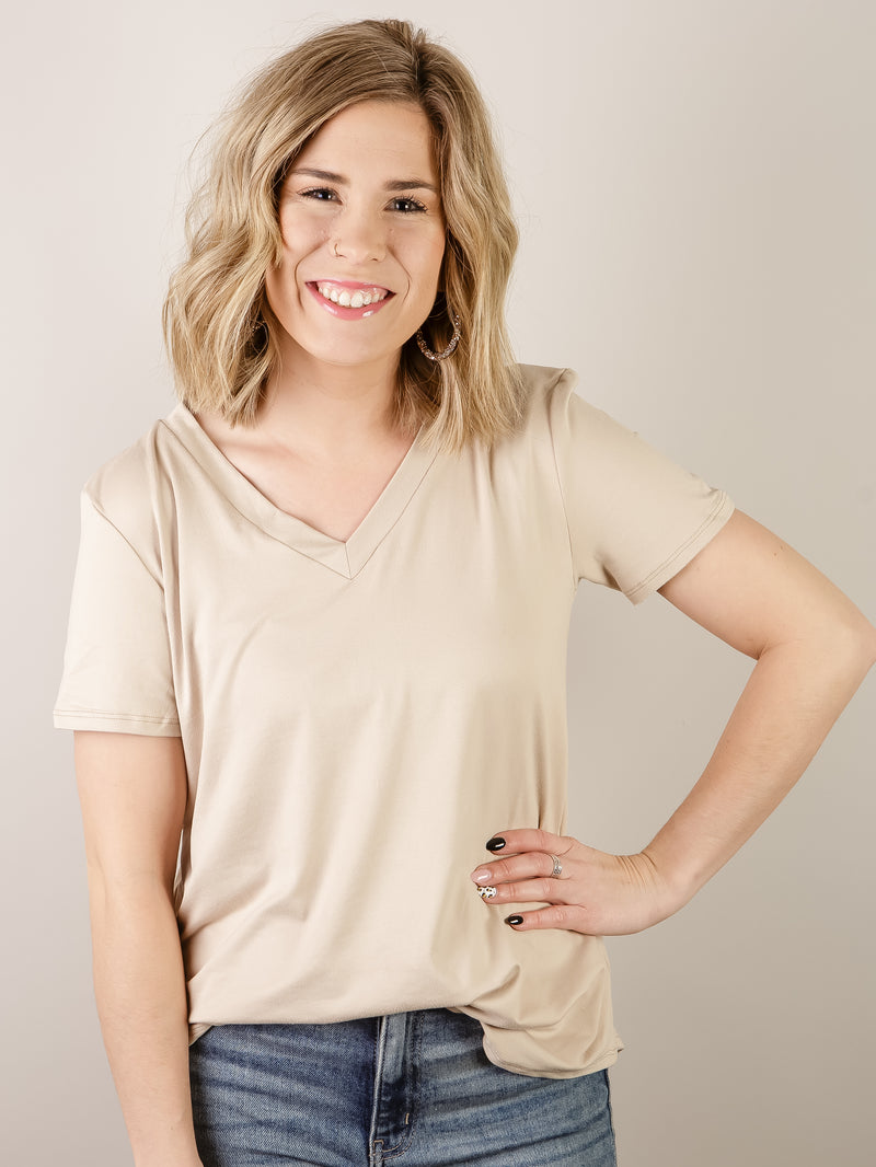 Butter Soft Basic V-Neck Short Sleeve (Multiple Colors)