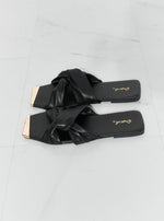 Qupid Ladies' Lunch Square Toe Crisscross Slide (Online Exclusive)