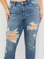 Judy Blue Bella MR Distressed Straight Jeans (Online Exclusive)