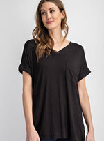 V-Neck Basic High-Low Hem Top (Online Exclusive)