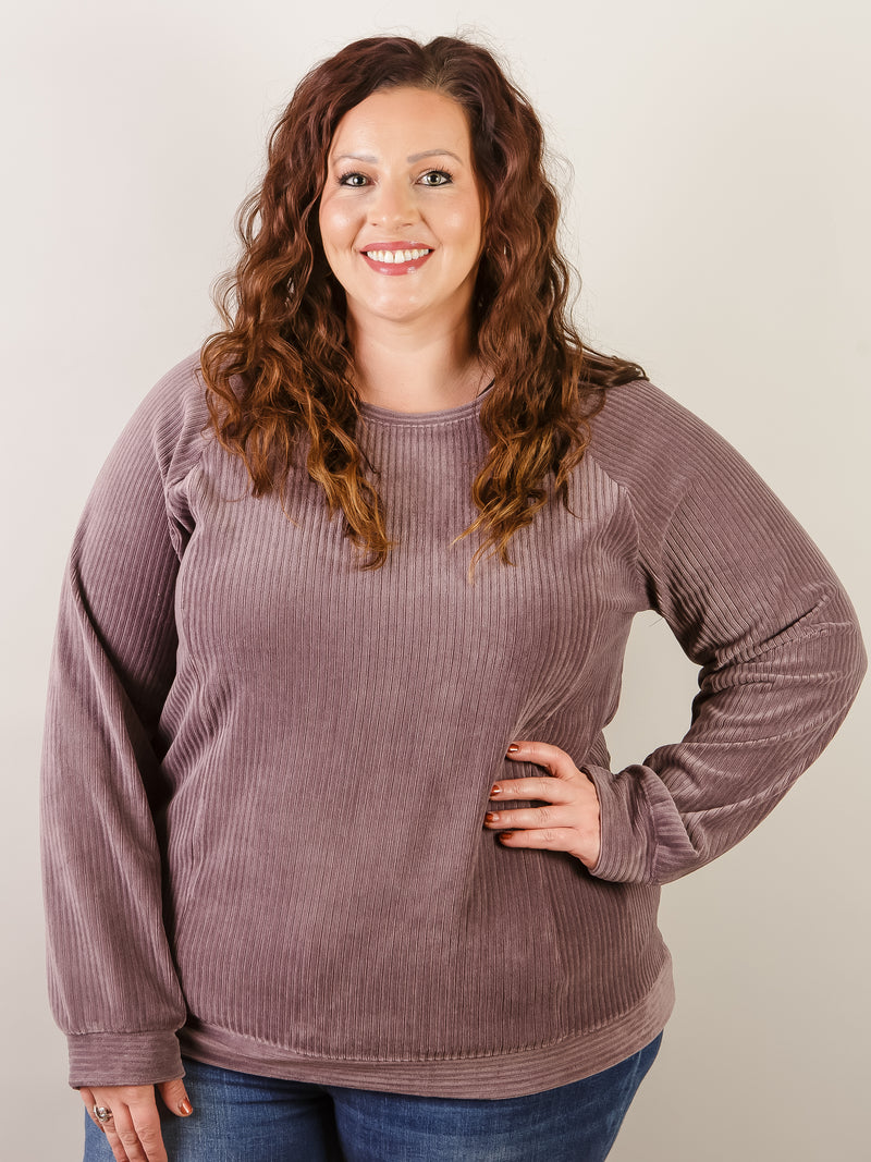 Dusty Lilac Corded Long Sleeve