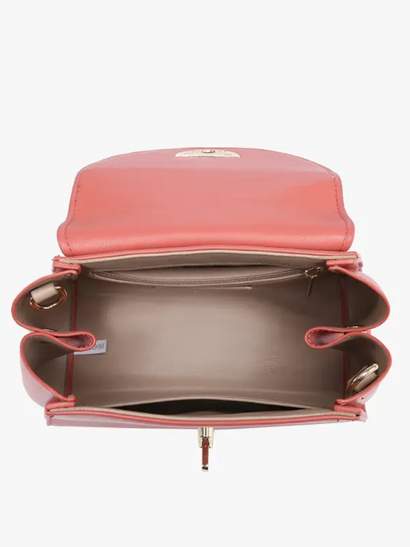 Grey Twist Lock Small Satchel