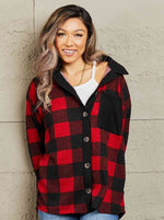 Red and Black Buffalo Plaid Lightweight Shacket (Online Exclusive)