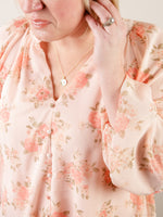 Pink Floral Button Up Blouse