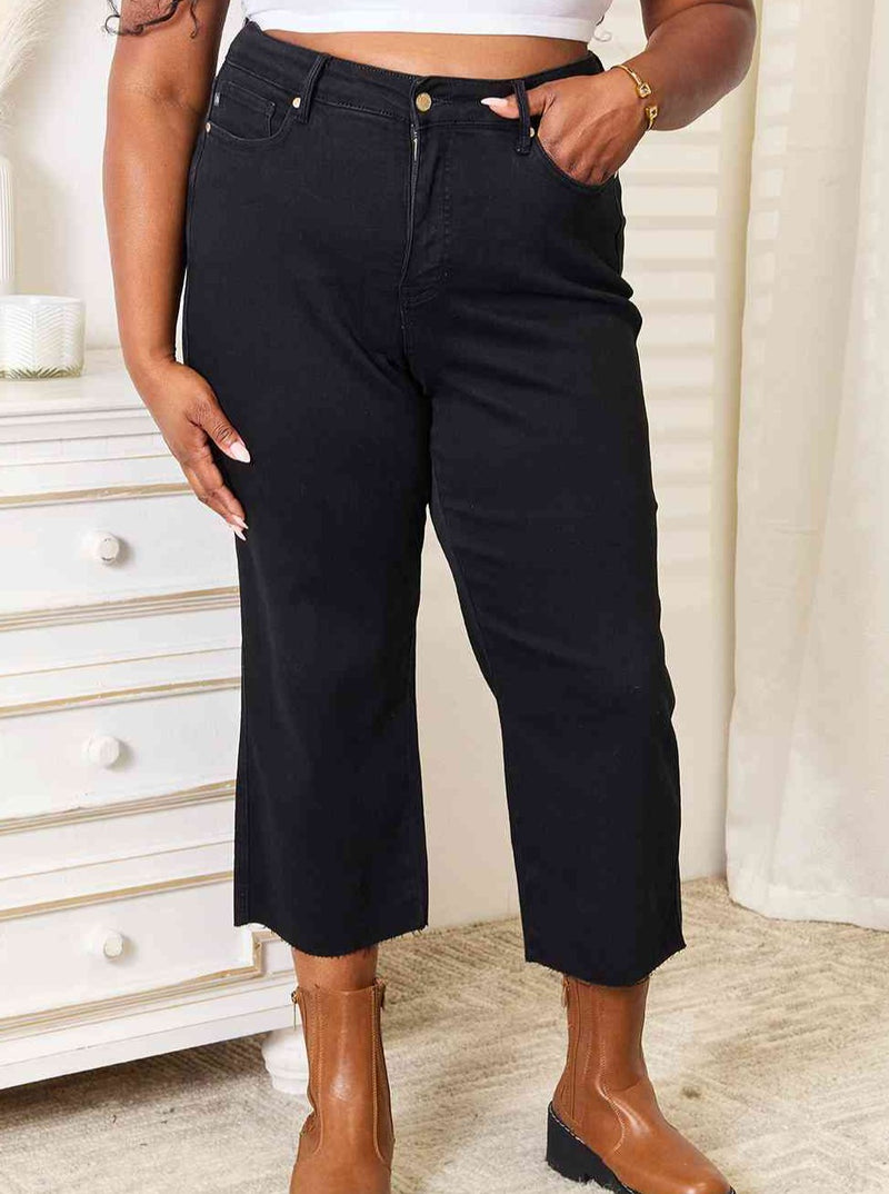 Judy Blue HW Wide Leg Cropped Jeans (Online Exclusive)