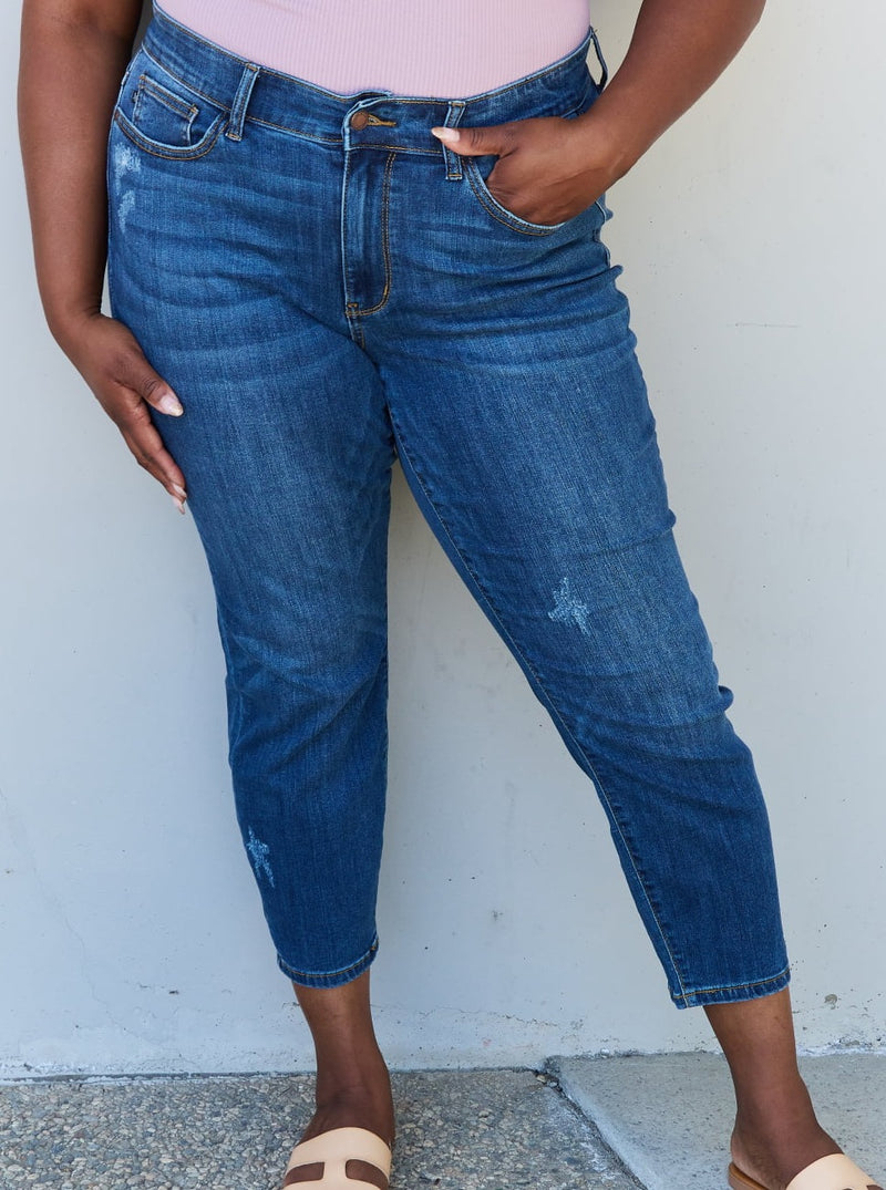 Judy Blue Petite Cropped Aila Mid-Rise Relaxed Fit Jeans (Online Exclusive)