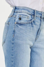 Kancan High Waist Raw Hem Straight Jeans (Online Exclusive)