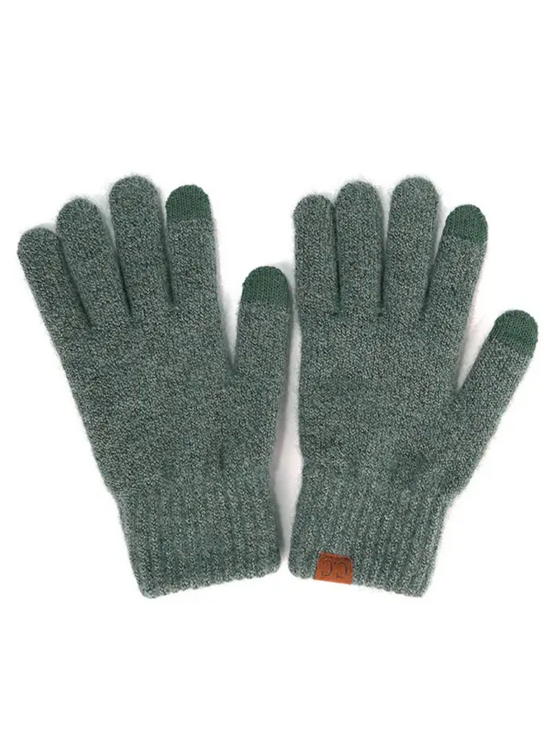 C.C. Heather Knit Gloves (Multiple Colors)