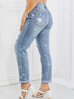 Judy Blue Sarah Star Pattern MR Boyfriend Jeans (Online Exclusive)