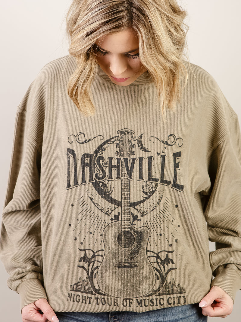 Nashville Ribbed Corduroy Graphic Sweatshirt