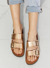 Gold Double-Banded Slide Sandal (Online Exclusive)