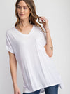 V-Neck Basic High-Low Hem Top (Online Exclusive)