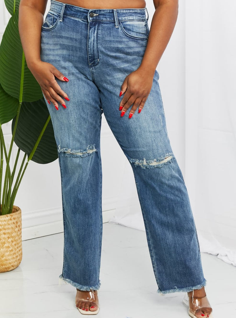Judy Blue Becka MR Straight Jeans (Online Exclusive)